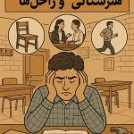 "دانش‌آموز هنرستانی در حال تمرین در کلاس درس